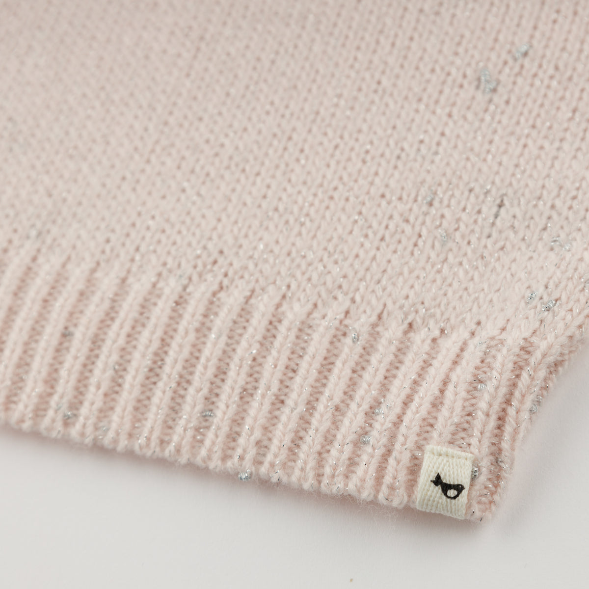 oh baby! Diamond Cable Knitted Sweater - Bows - Barely Pink Sparkle - Logo