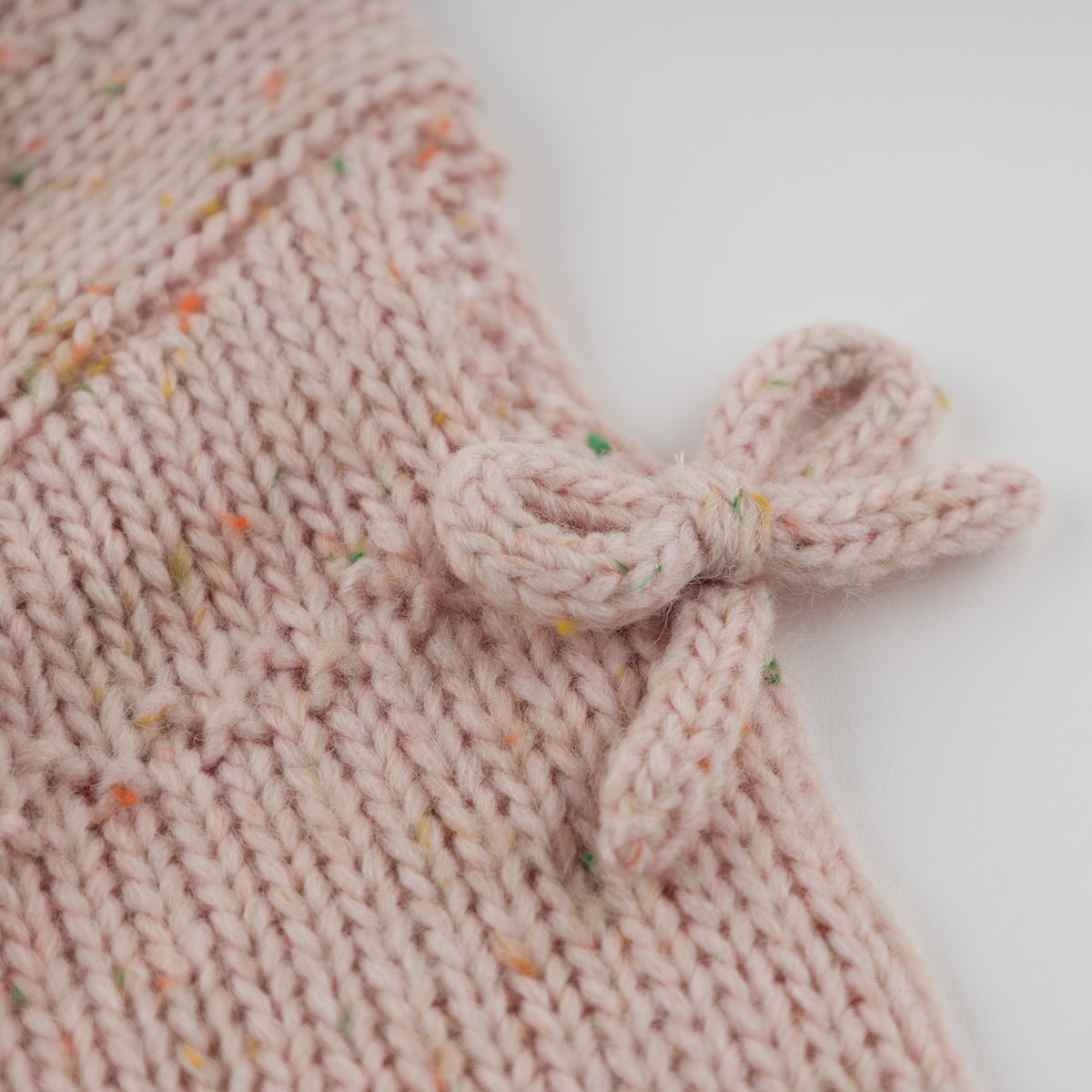 oh baby! Diamond Cable Knitted Sweater - Bows - Pale Pink Speckle - Bow