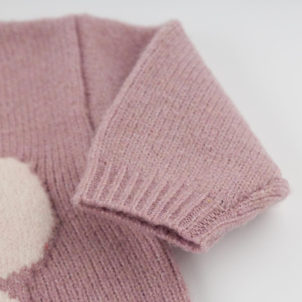 oh baby! Grandpa Knitted Pullover Sweater - Daisy - Dusty Pink - Sleeve