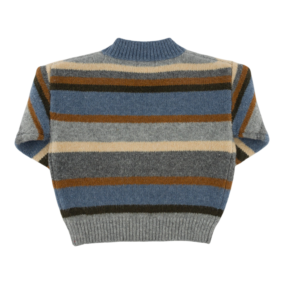 oh baby! Grandpa Knitted Pullover - Multi Stripe - Dusty Blue -Back