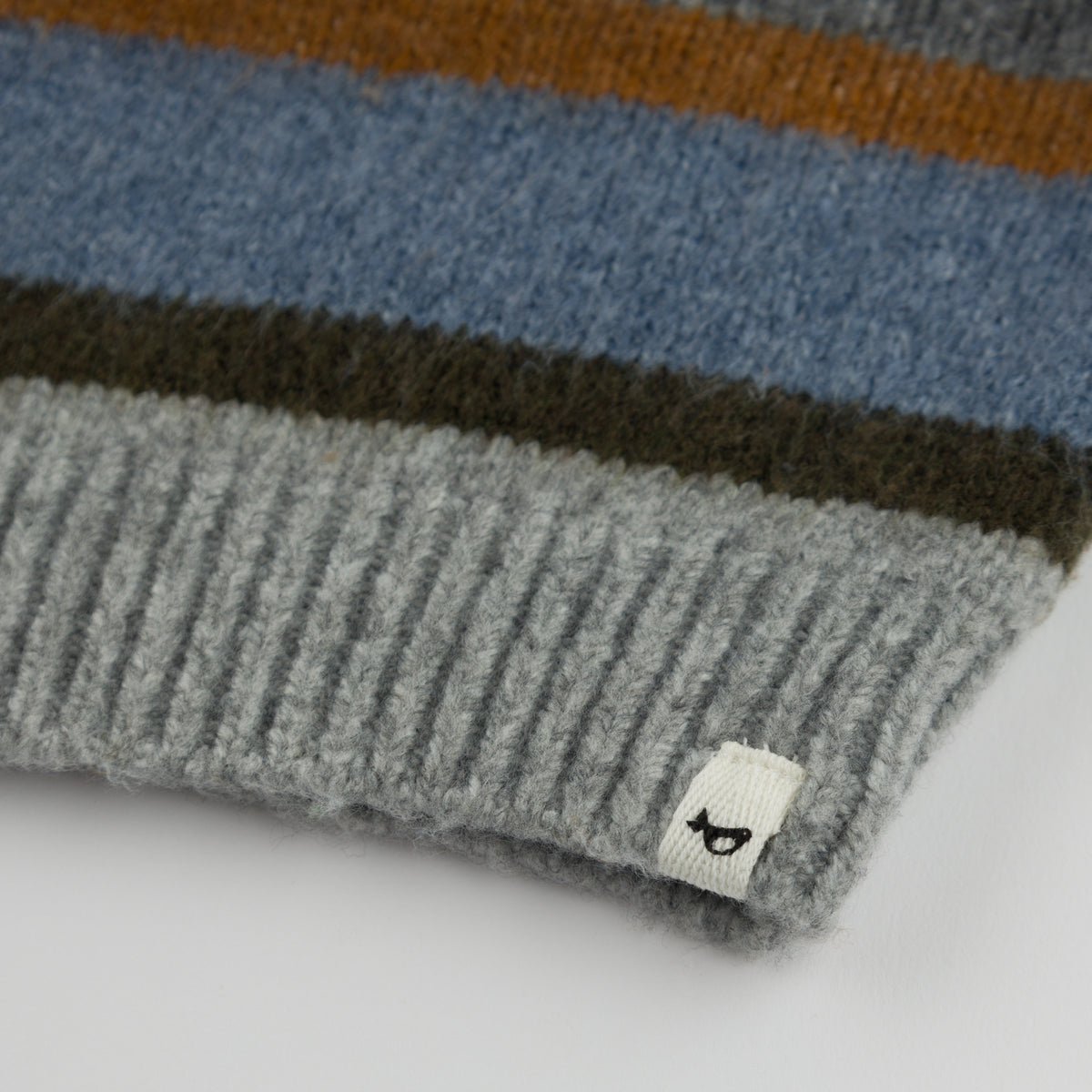 oh baby! Grandpa Knitted Pullover - Multi Stripe - Dusty Blue - Logo