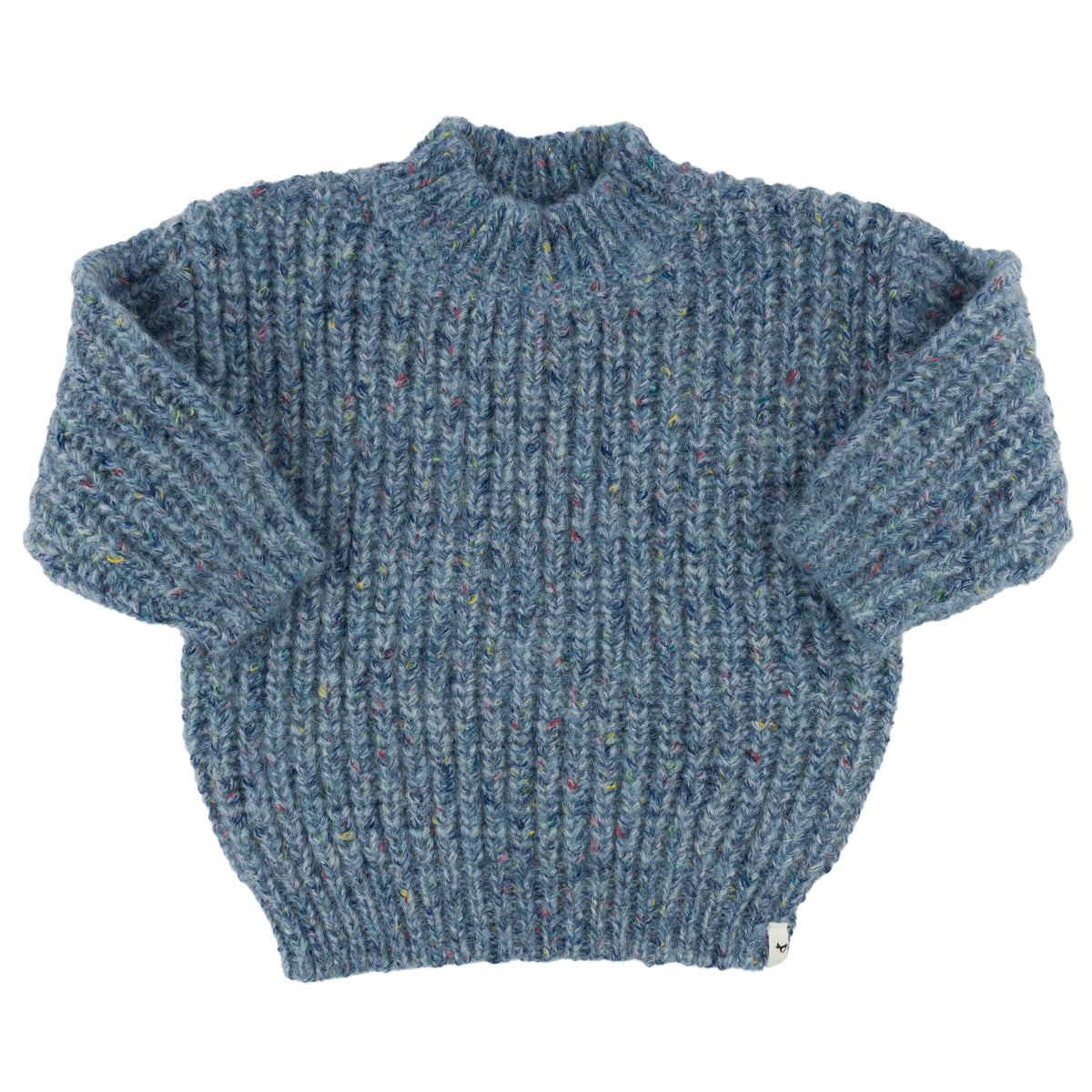 oh baby! Fleck Grandpa Knitted Pullover Sweater - Blue