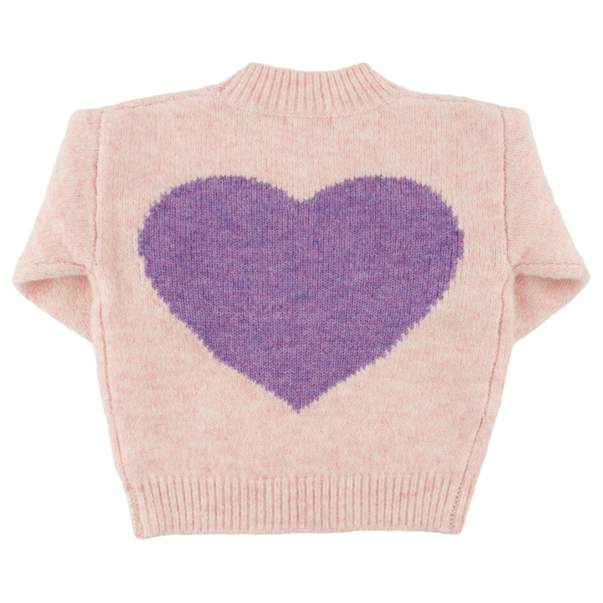 oh baby! Grandpa Knitted Pullover Sweater - Giant Heart - Pale Pink - Back