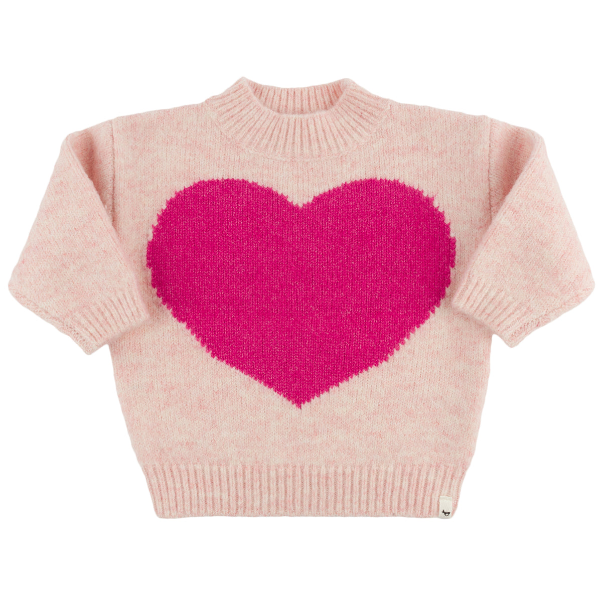 oh baby! Grandpa Knitted Pullover Sweater - Giant Heart - Pale Pink