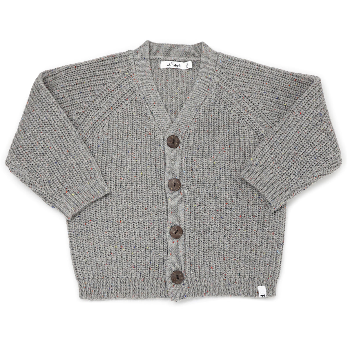 oh baby! Grandpa Knitted Cardigan - Charcoal Confetti
