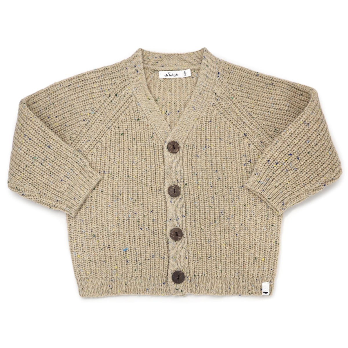 oh baby! Grandpa Knitted Cardigan - Oatmeal Confetti