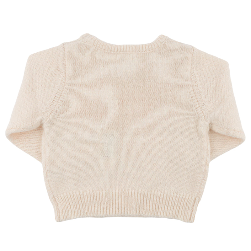 oh baby! Crew Neck Sweater - Baby Pink Bow - Cream - back