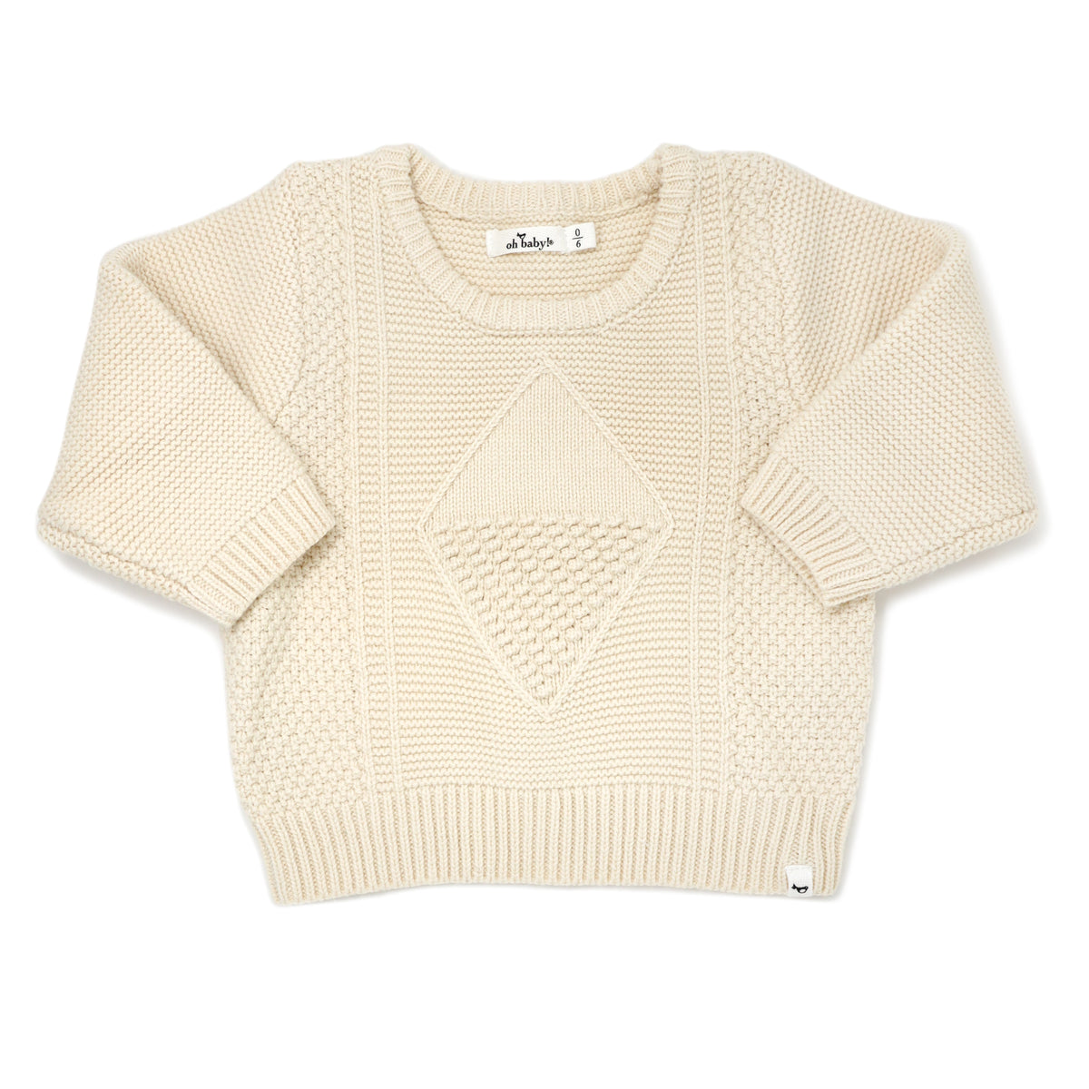 oh baby! Knitted Basket Sweater - Natural