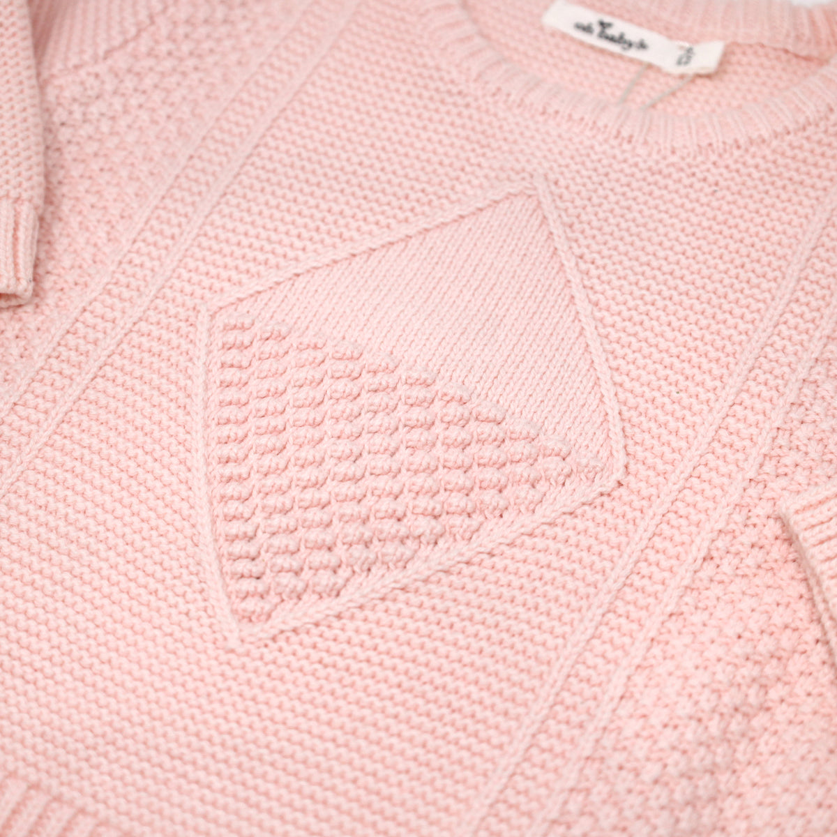 oh baby! Knitted Basket Sweater - Vintage Pink