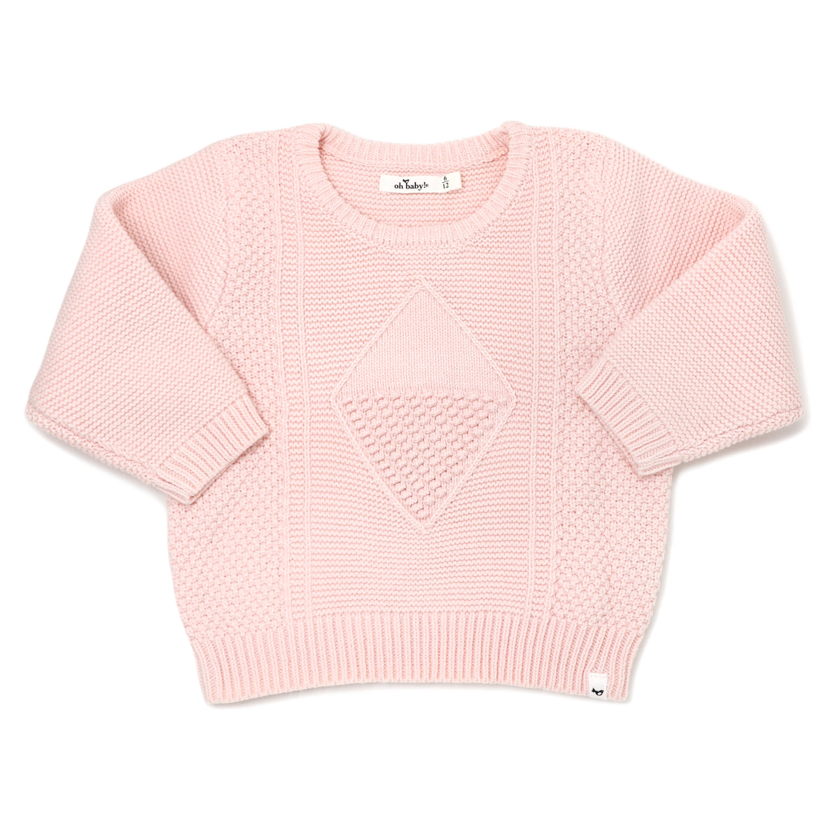 oh baby! Knitted Basket Sweater - Vintage Pink