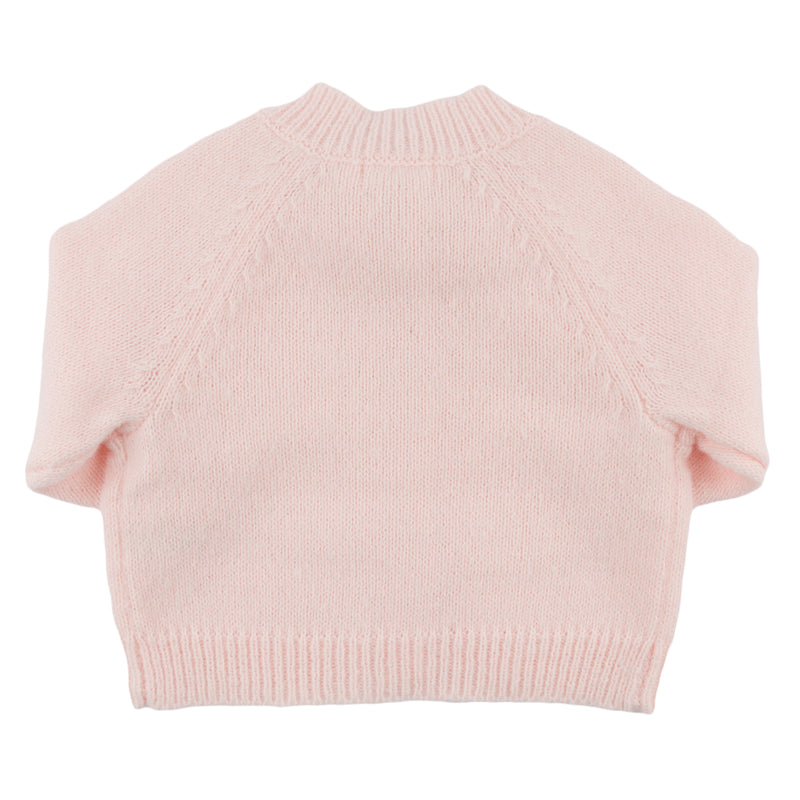 oh baby! Scandi Bow Knit Cardigan - Baby Pink - Back