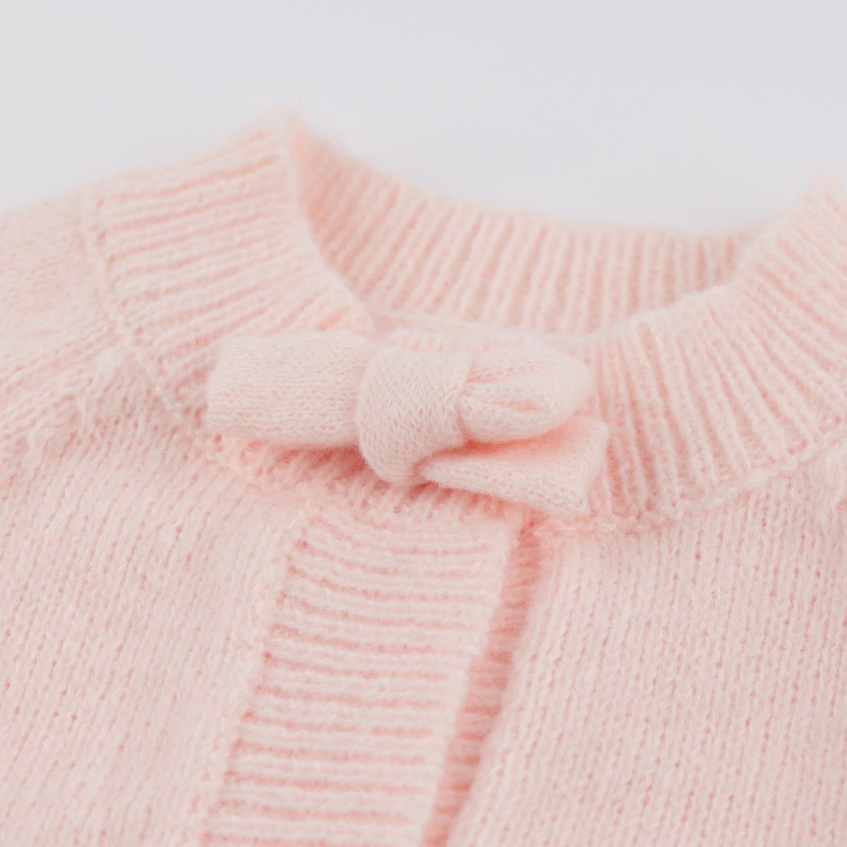 oh baby! Scandi Bow Knit Cardigan - Baby Pink - Bow