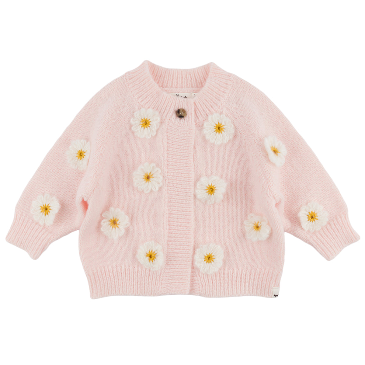 oh baby! Scandi Flower Knit Cardigan - Baby Pink