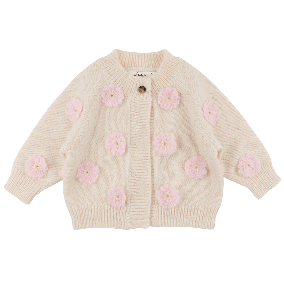 oh baby! Scandi Flower Knit Cardigan - Cream