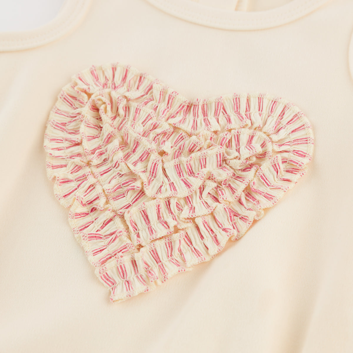 oh baby! Bubble - Stripes Ruffle Heart - Natural - Close Up