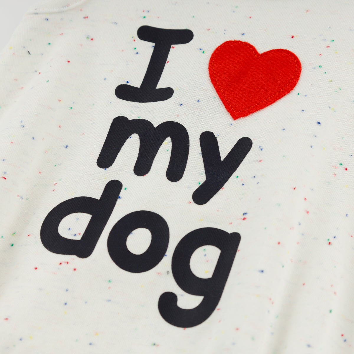 oh baby! Bubble Onesie - I Heart My Dog Applique - Oyster
