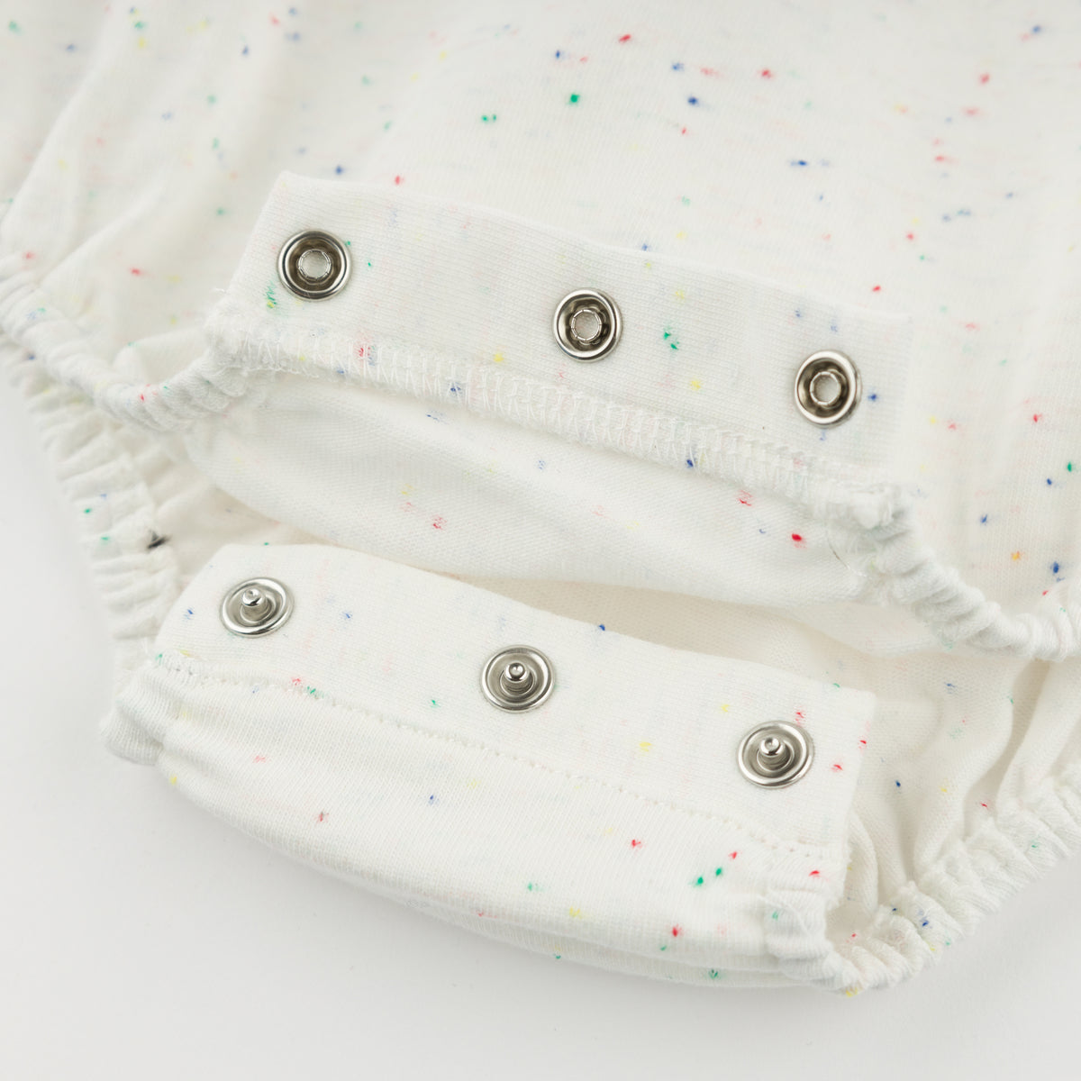 oh baby! Bubble Onesie - Dogs Life Applique - Confetti Oyster - Bottom Snaps