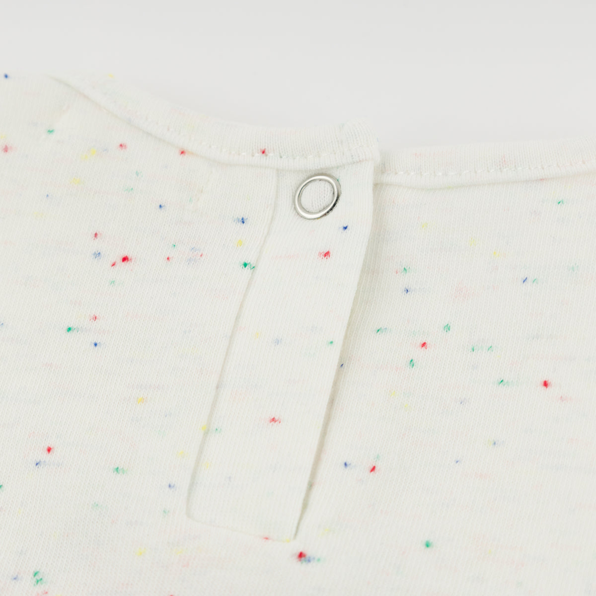 oh baby! Bubble Onesie - "No Wake Zone" Applique - Confetti Oyster - back Snap