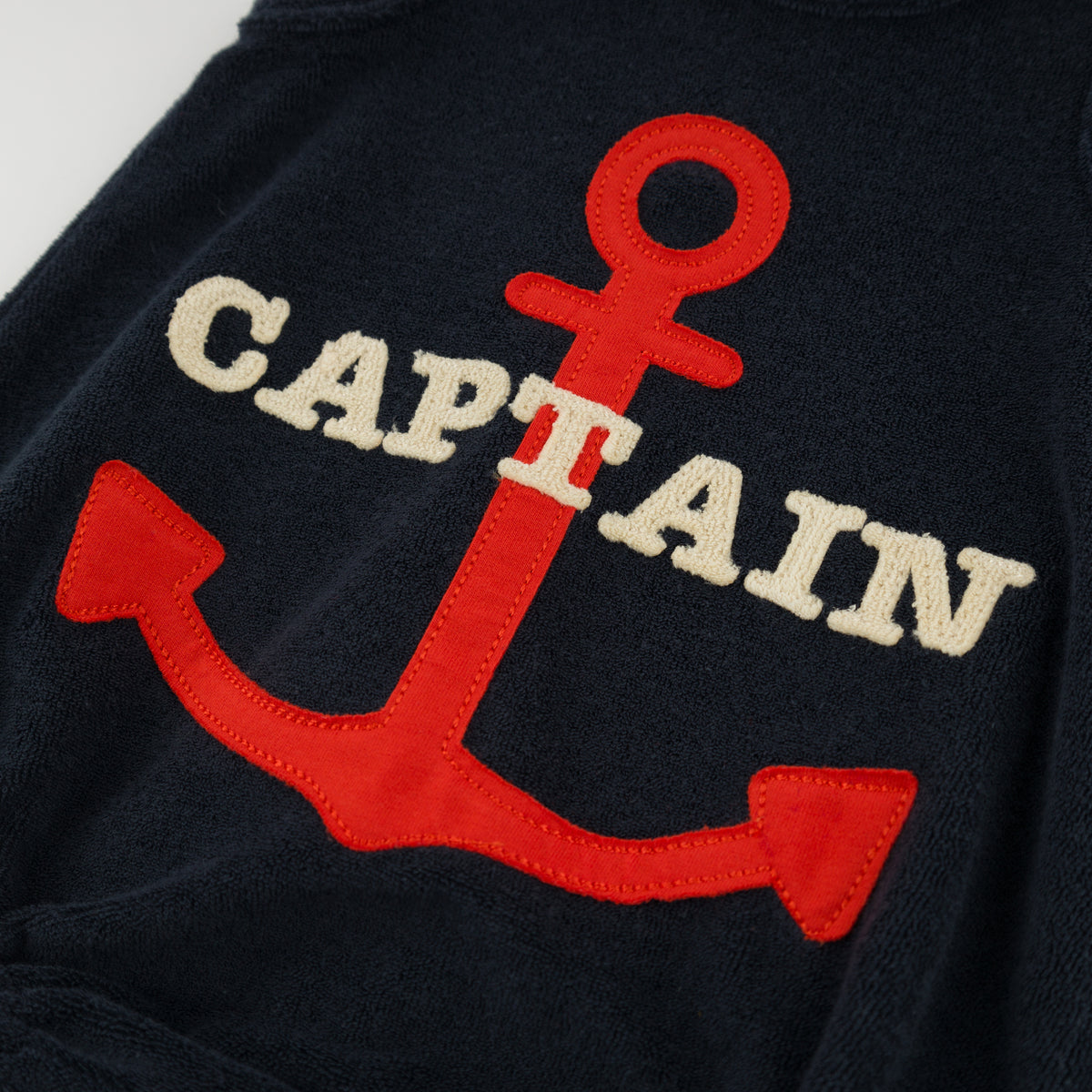 oh baby! Bubble Onesie - Captain with Anchor Applique - Navy - Applique Close