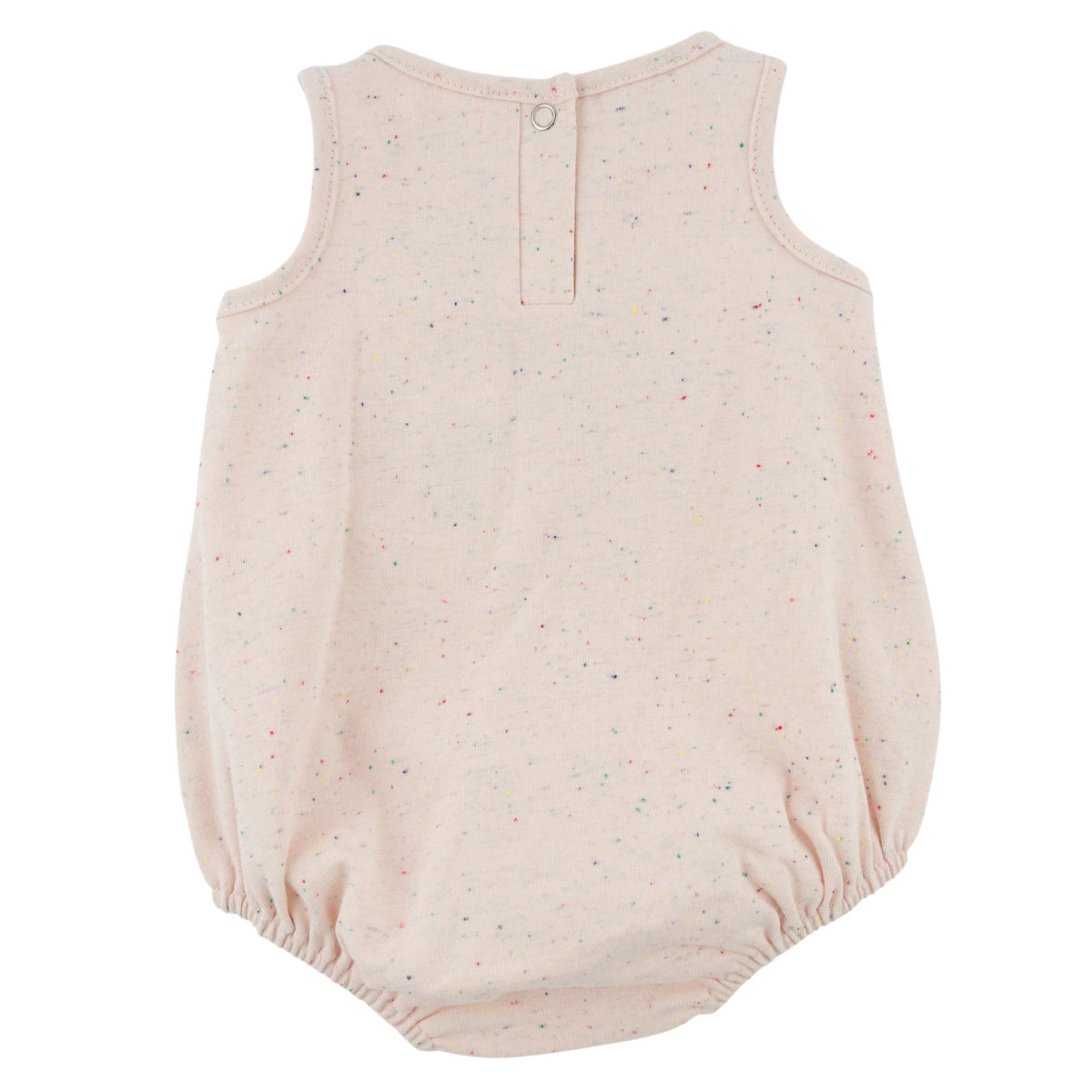 oh baby! Confetti Bubble Onesie - Strawberry Applique - Pale Pink