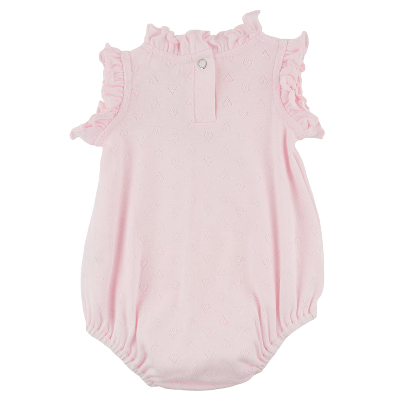 oh baby! Pointelle Bubble - Ruffle Hearts - Pale Pink - Back
