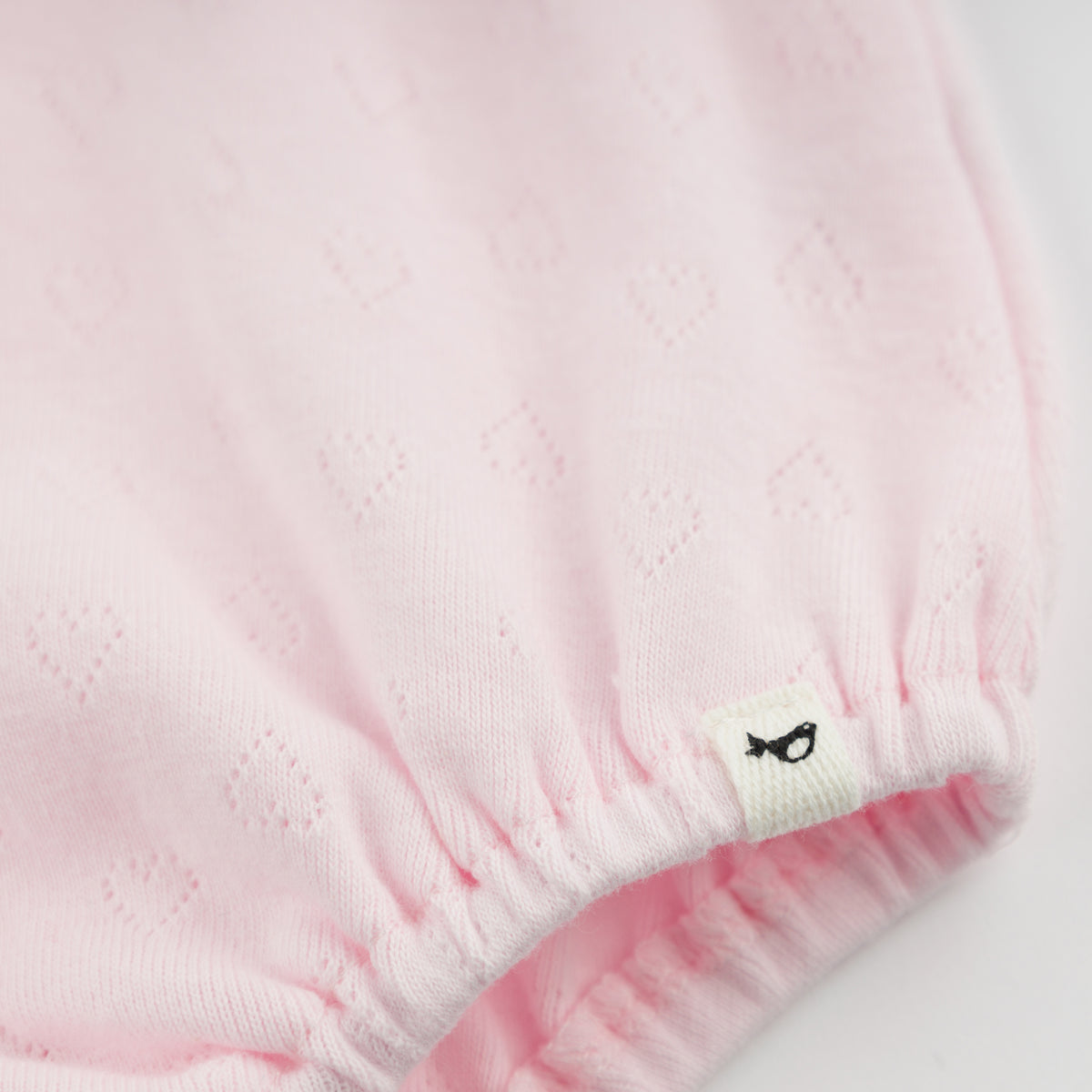 oh baby! Pointelle Bubble - Ruffle Hearts - Pale Pink - Logo