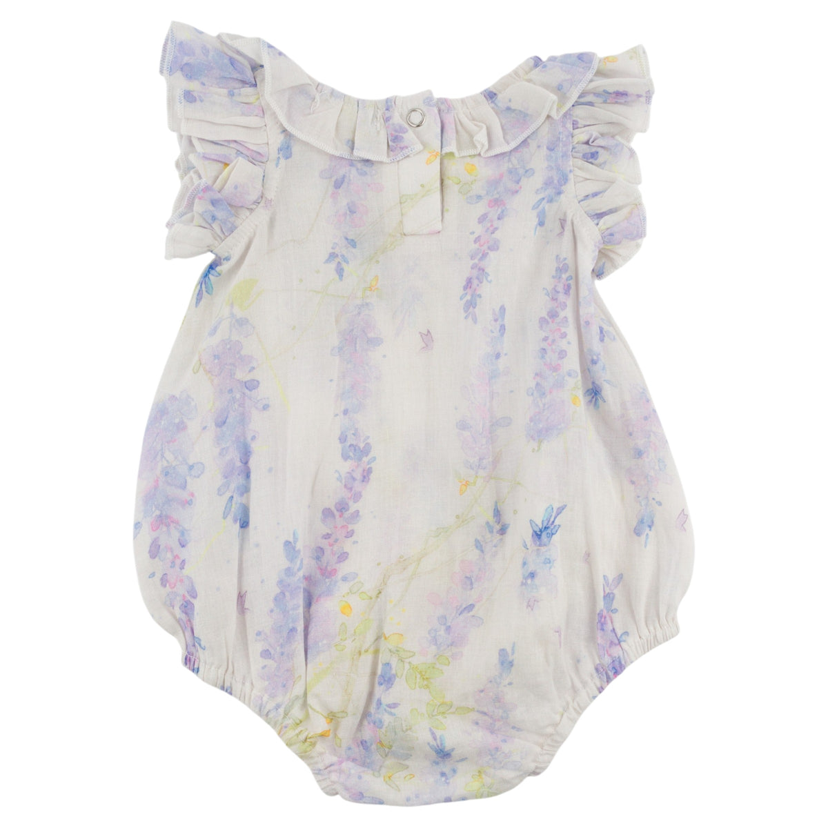 oh baby! Lolly Ruffle Bubble - Watercolor Lilacs - Lilac - Back