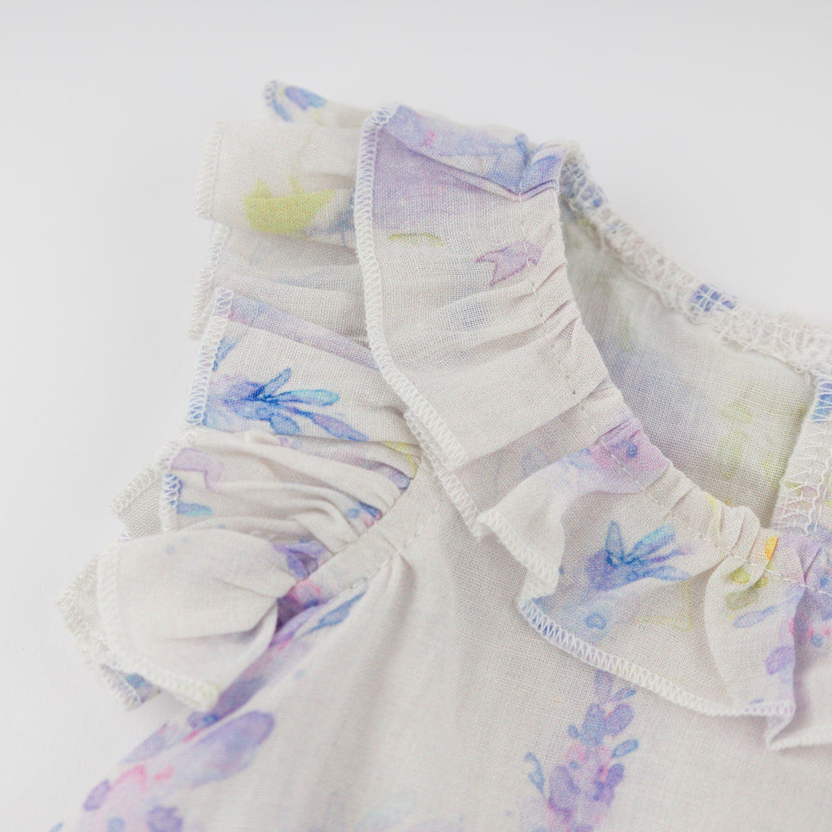 oh baby! Lolly Ruffle Bubble - Watercolor Lilacs - Lilac - Sleeve