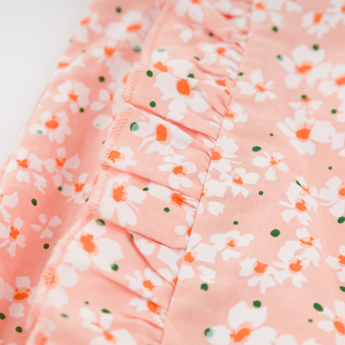 oh baby! Millie Bubble Onesie - Daisies - Peach - Ruffle