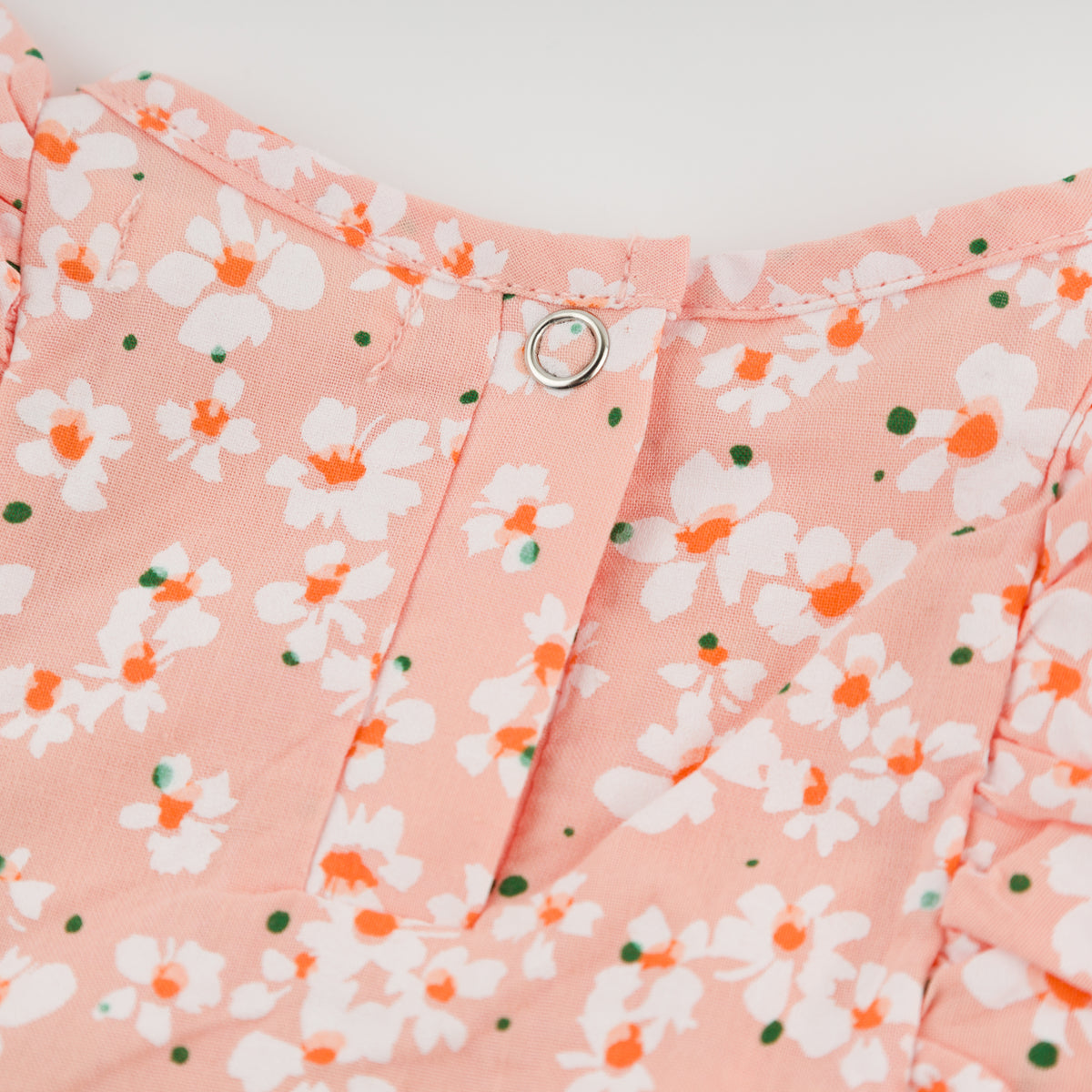 oh baby! Millie Bubble Onesie - Daisies - Peach - Back Snap