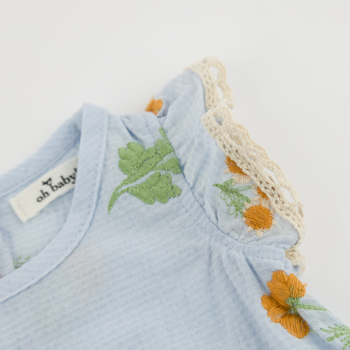 oh baby! Flutter Bubble - Sunflower Bloom - Sky Blue - Sleeve