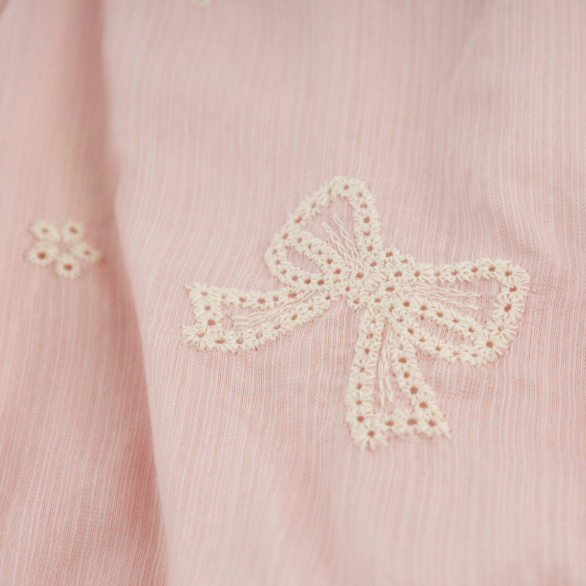 oh baby! Flutter Bubble - Embroidery Bows - Dusty Pink - Close Up Fabric