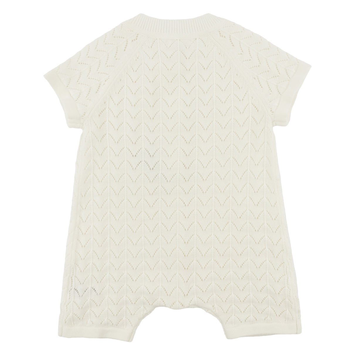 oh baby! Country Club Short Sleeve Romper - Wave Stitch - Cream - oh baby!