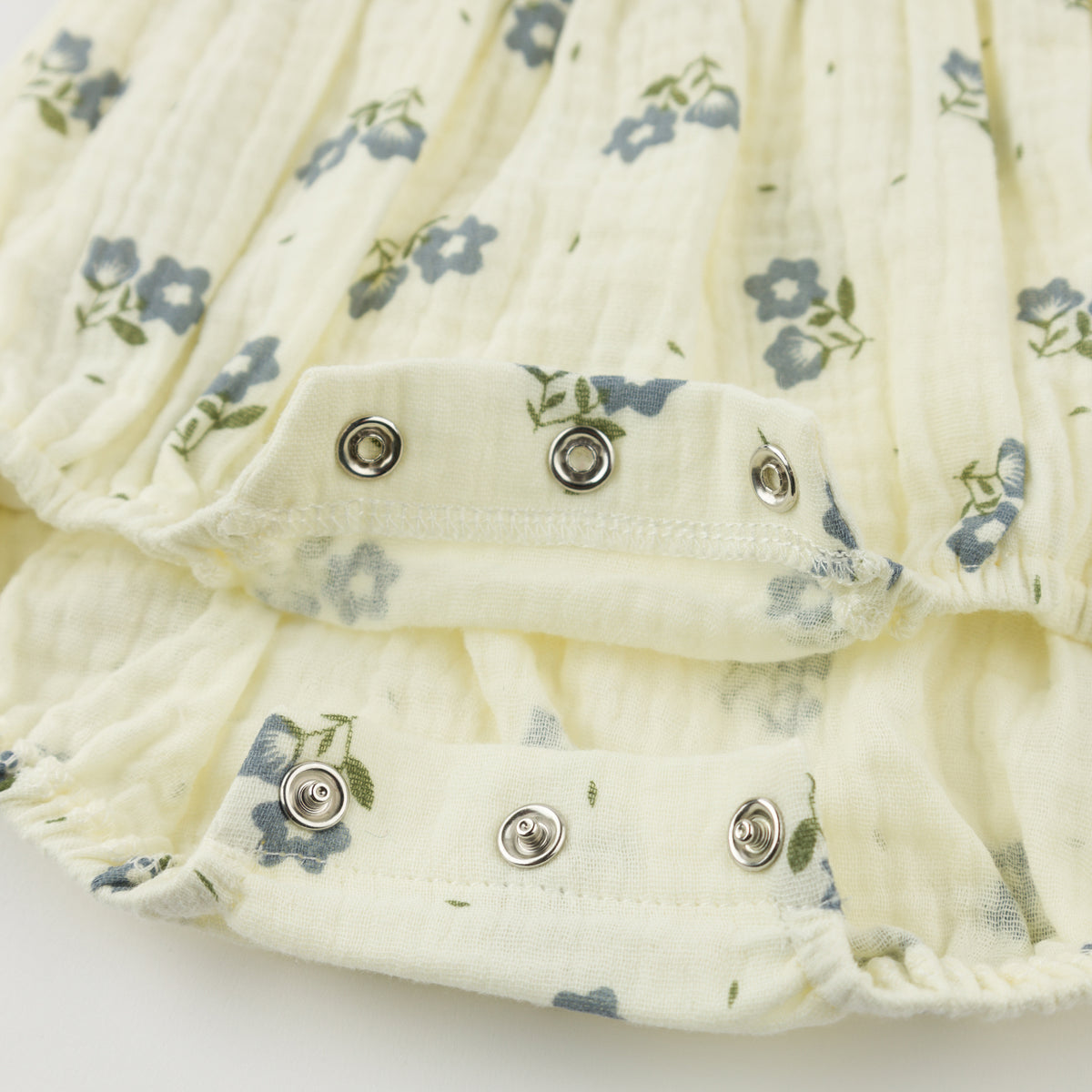 oh baby! Harriet Romper - Bellflower Floral Print - Indigo - Snaps