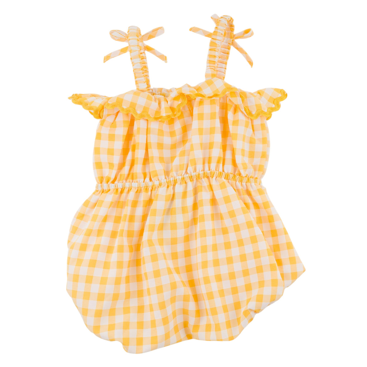oh baby! Harriet Romper - Checks - Lemon