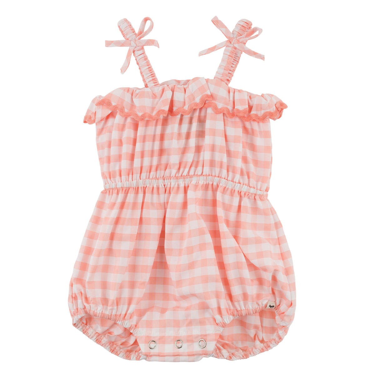 oh baby! Harriet Romper - Peach Checks