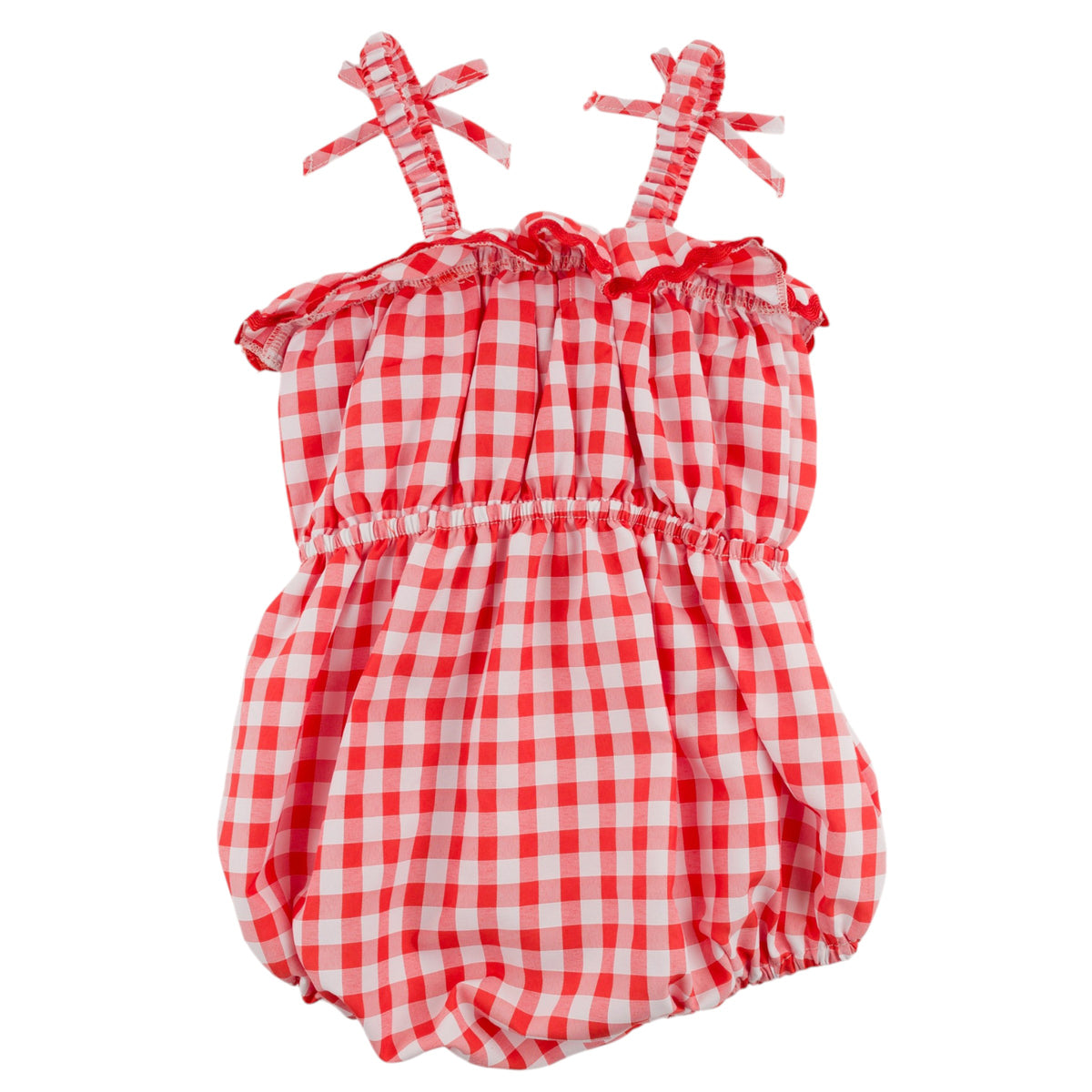 oh baby! Harriet Romper - Checks - Berry Red - Back