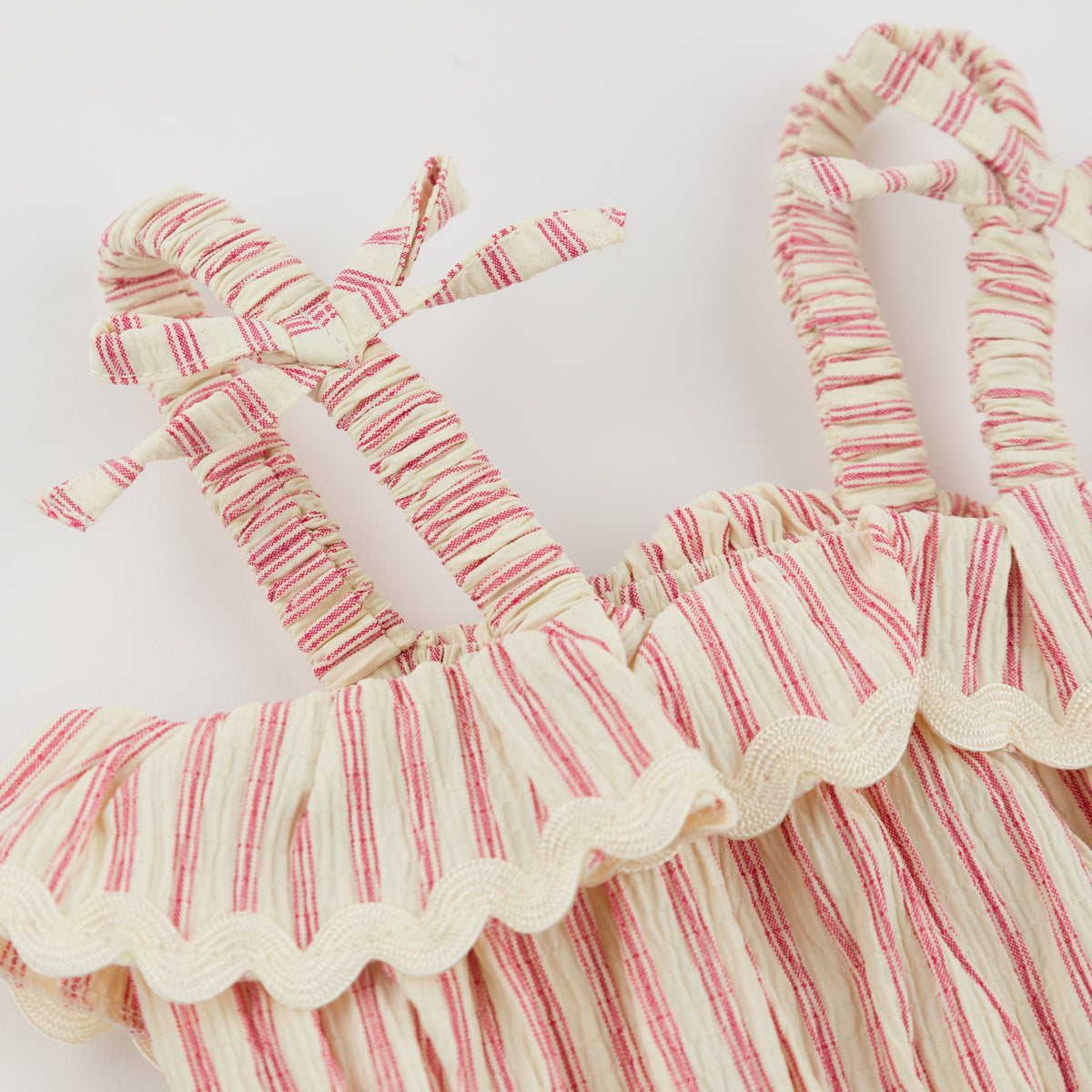 oh baby! Harriet Romper - Stripes - Red Cherry - Straps