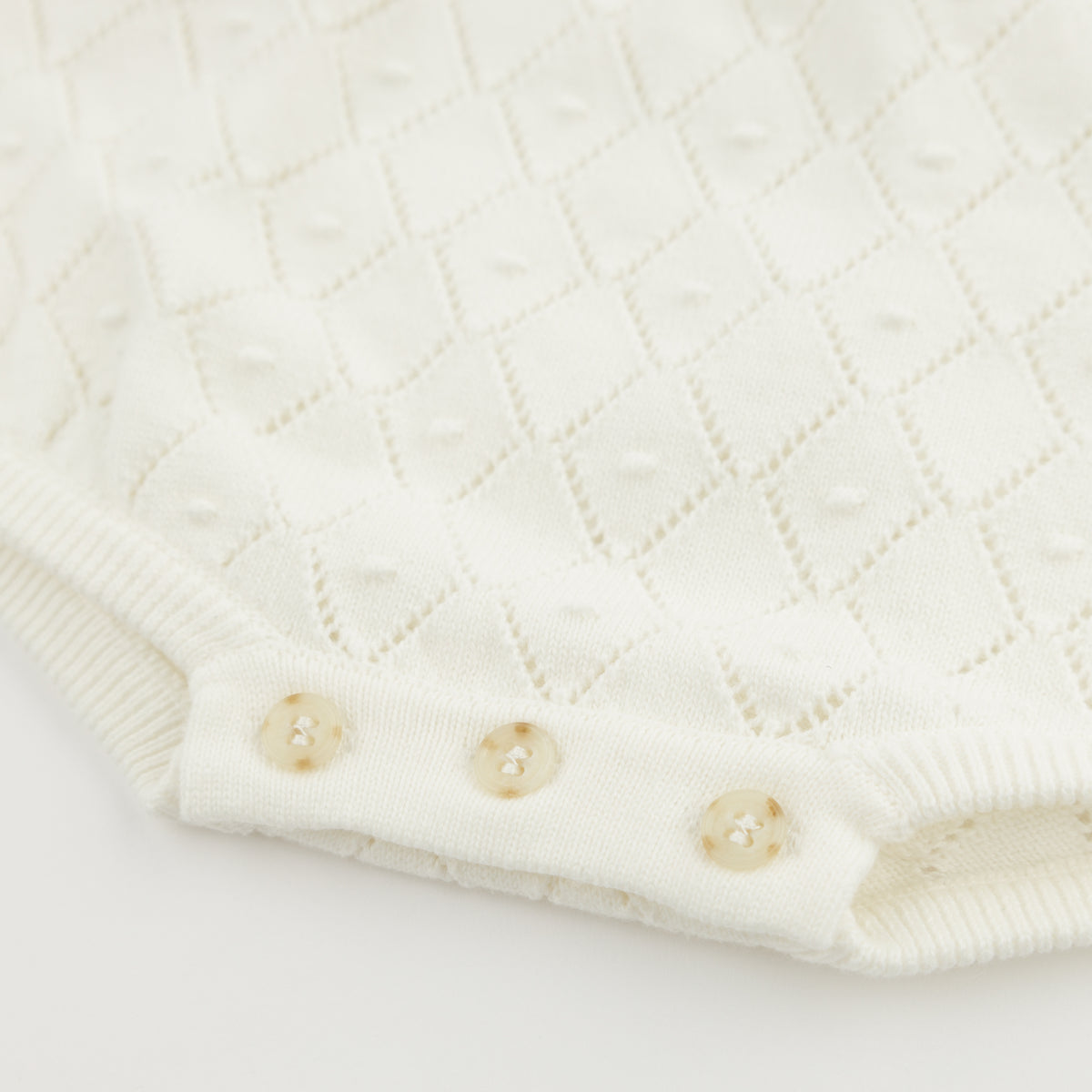 oh baby! Cecilia Bubble - Diamond Stitch - Oyster - Buttons