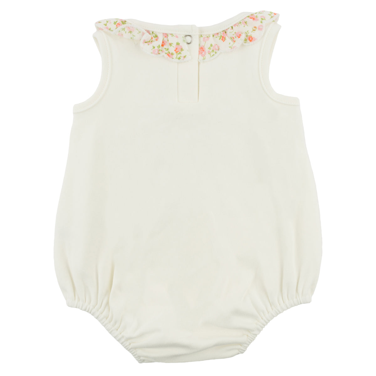 oh baby! Bella Bubble - Blush Poppy Sprig Ruffle Bow - Oyster - Back