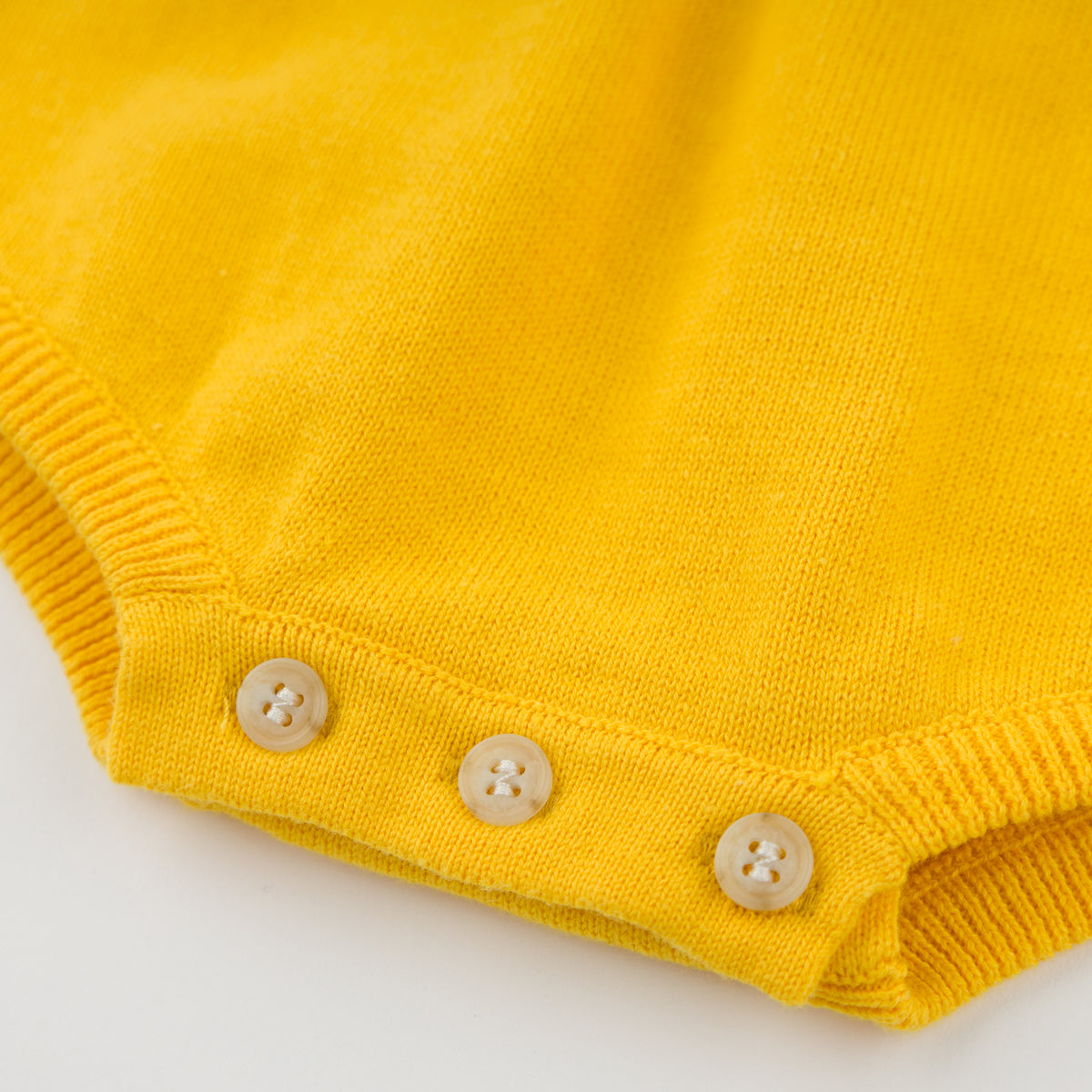 oh baby! Victoria Knitted Romper - Mixed Fruit Crochet Appliques - Lemon