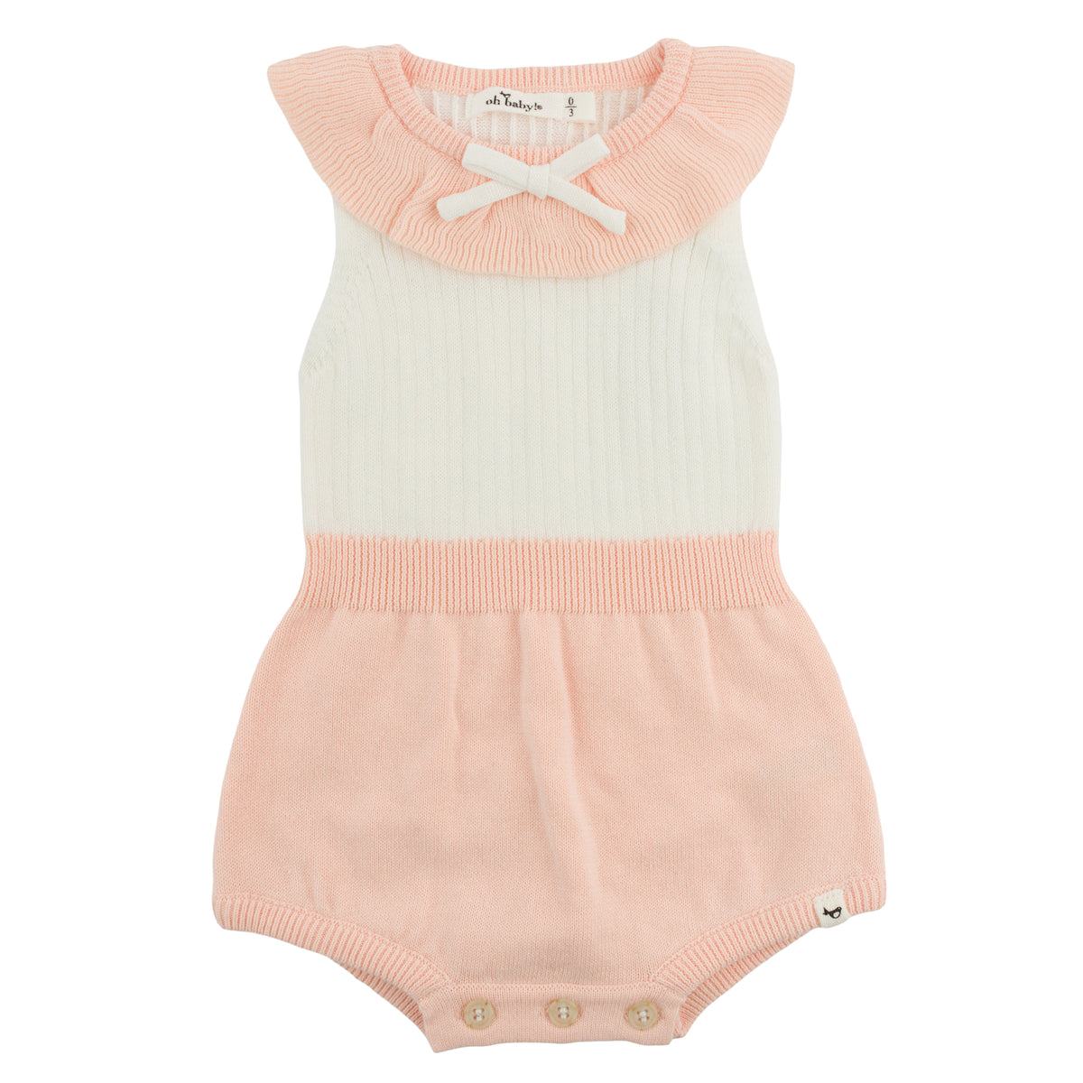 oh baby! Victoria Knitted Romper - Pale Pink