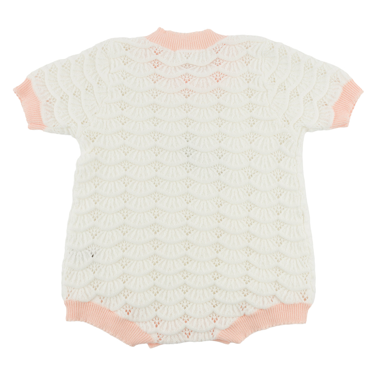 oh baby! Ruby Short Sleeve Bubble - Knitted Pointelle - Cream - Back