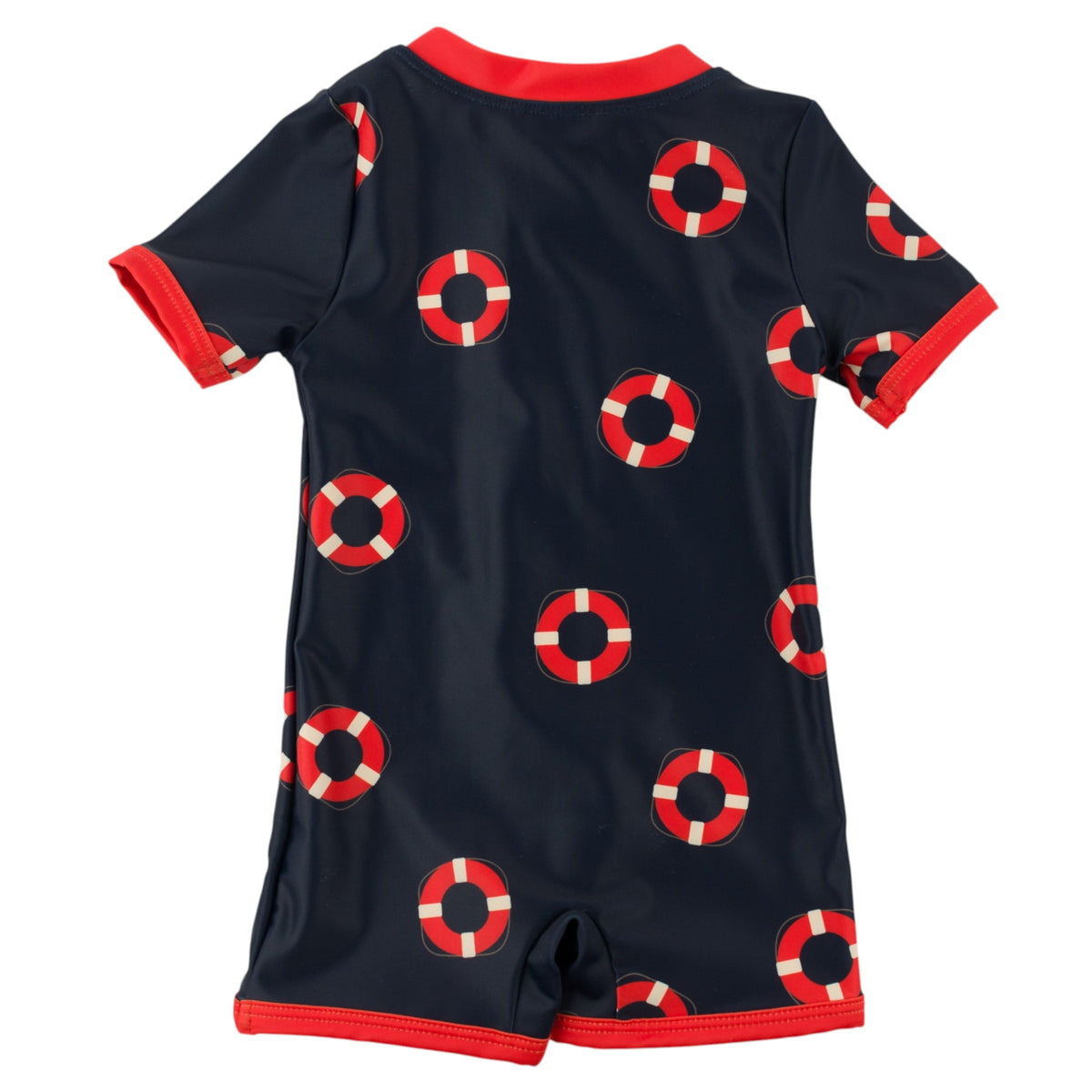 oh baby! Malibu Rashguard One Piece Swimsuit - Life Rings Print - Navy - Back