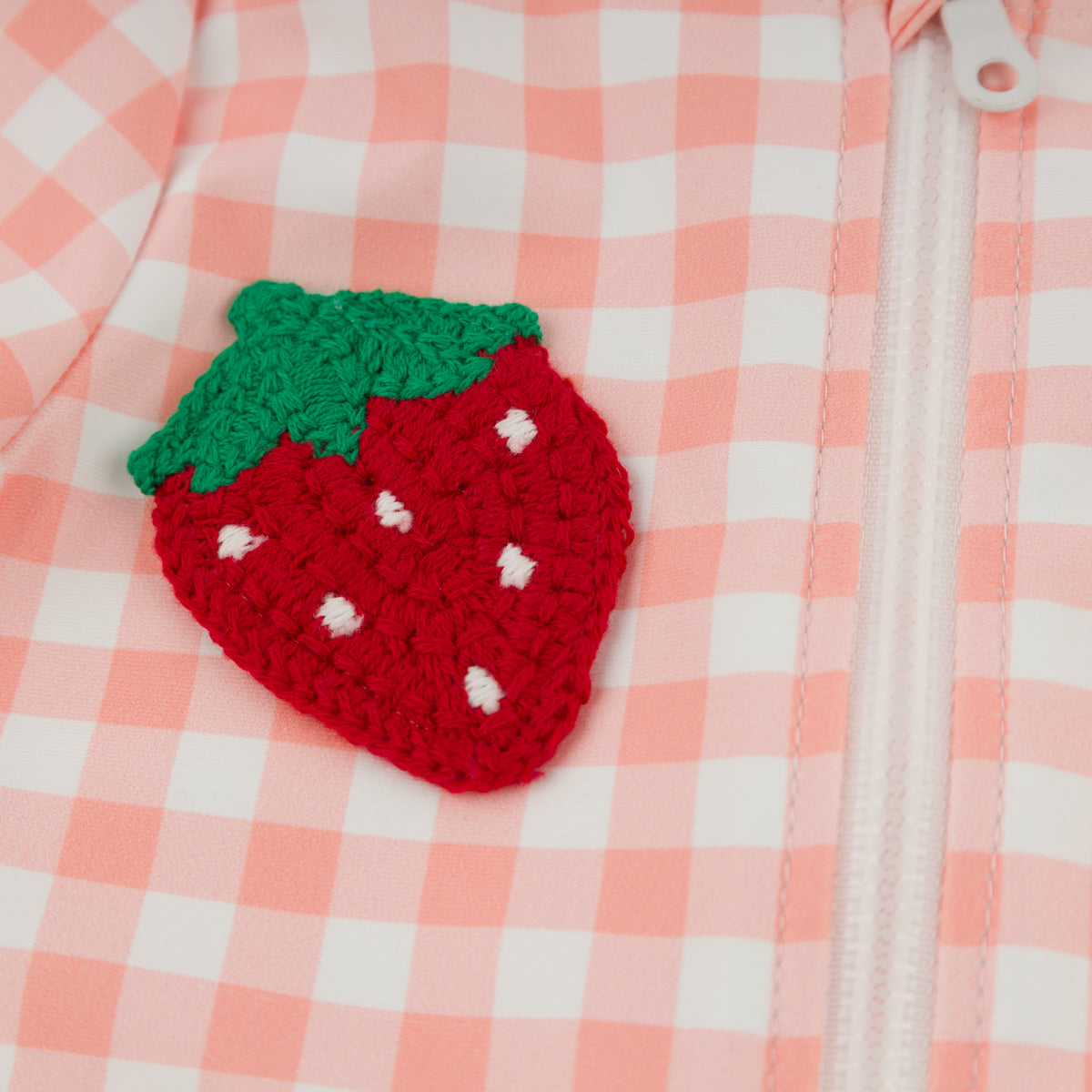 oh baby! Malibu Swimsuit - Mixed Fruit and Bow Appliques - Peach Checks