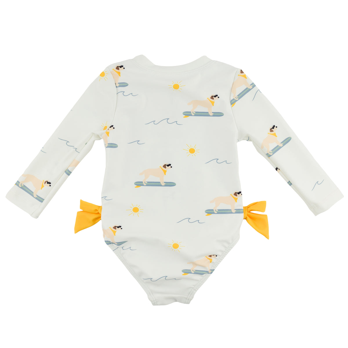 oh baby! Malibu Swimsuit - Surfing Dog Print - Oyster - Back