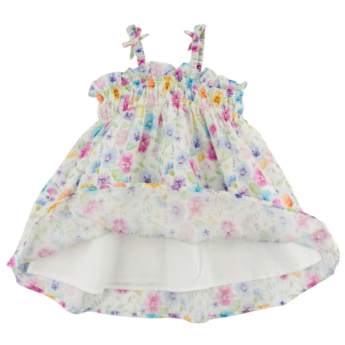 oh baby! Brandie Dress - Watercolor Wildflowers - Cream - Fabric Lining