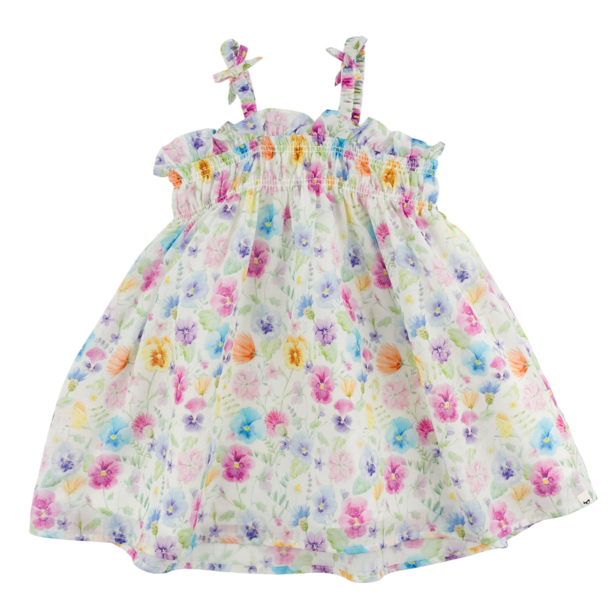 oh baby! Brandie Dress - Watercolor Wildflowers - Cream