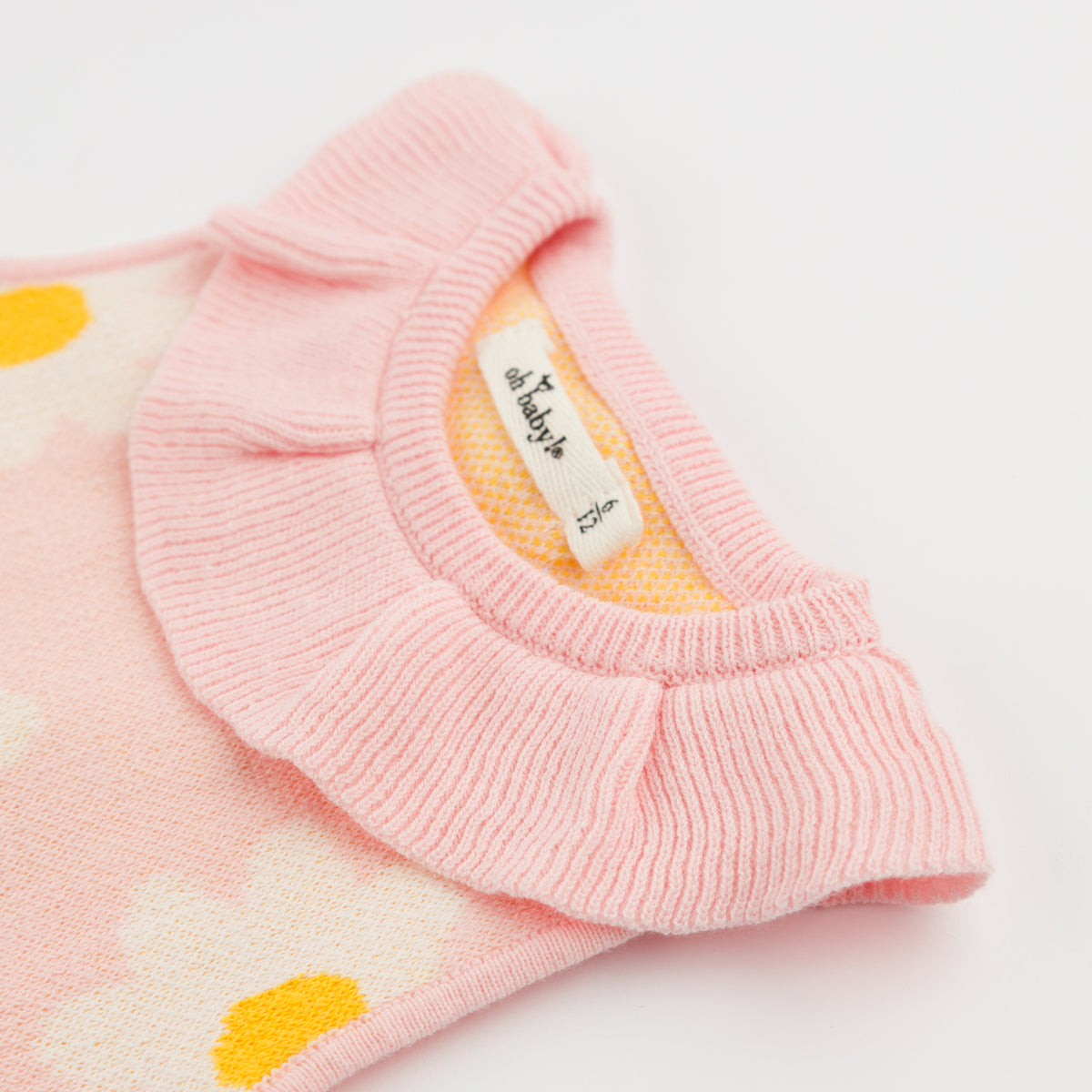 oh baby! Victoria Intarsia Dress - Daisy - Pink - Collar