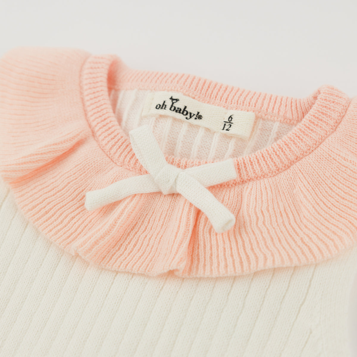 oh baby! Victoria Knitted Dress - Pale Pink - Collar